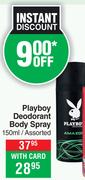 Playboy Deodorant Body Spray Assorted-150ml