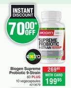Biogen Supreme Probiotic 9-Strain 60 Plus 10 Vegecapsules