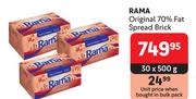 Rama Original 70% Fat Spread Brick-30 x 500g