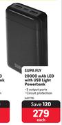 Supa Fly 20000 mAh LED With USB Light Powerbank
