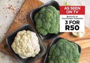 Broccoli Or Cauliflower Prepacks-For 3 