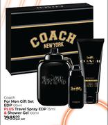 Coach For Men Gift Set (EDP 100ml Plus Travel Spray EDP 15ml & Shower Gel 100ml)-Per Set