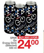 Spar GO Energy Drink(Selected)-For Any 3 x 500ml