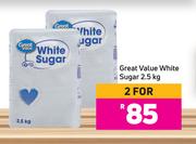 Great Value White Sugar-For 2 x 2.5Kg