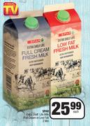 Spar Extra Shelf Life Milk (Full Cream Or Low Fat)-2L Each