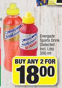 Energade Sports Drink (Selected Incl. Lite)-For Any 2 x 500ml