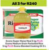 Econo Super Maize Meal 5Kg+Econo Medium Grain Parboiled Rice 5Kg+Econo Blended Cooking Oil 5L-For 3