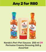Nando's Peri Peri Sauces 250ml Or Perinaise Creamy Dressing 265g-For 2