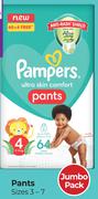 Pampers Ultra Skin Comfort Pants Jumbo Pack Sizes 3-7-For 2 Per Pack