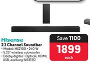 Hisense 2.1 Channel Soundbar HS2100