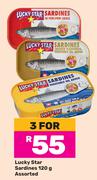 Lucky Star Sardines Assorted-For 3 x 120g
