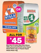 2 x Lucky Star Soy Mince 400g Plus Iwisa Super Maize Meal 1Kg Or Nyala Super Maize Meal 1Kg-All For 