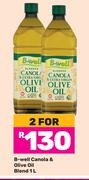 B-Well Canola & Olive Oil Blend-For 2 x 1L