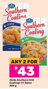 Hinds Southern Grill Coatings Or Spice-For Any 2 x 200g