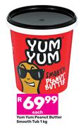 Yum Yum Peanut Butter Smooth Tub-1Kg Each
