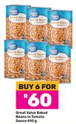 Great Value Baked Beans In Tomato Sauce-For 6 x 410g