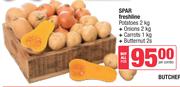 Spar Freshline Potatoes 2Kg+Onions 2Kg+Carrots 1Kg+Butternut 2s-For All