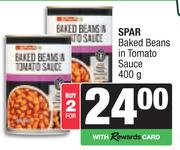 Spar Baked Beans In Tomato Sauce-For 2 x 400g
