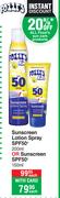 Fozzi's Sunscreen Lotion Spray SPF50+ 200ml Or Sunscreen SPF50+ 150ml Each