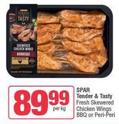 Spar Tender & Tasty Fresh Skewered Chicken Wings BBQ Or Peri Peri-Per Kg