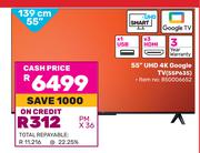 TCL 139cm (55") UHD 4K Google TV 55P635
