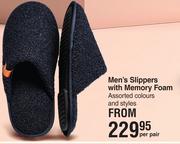 Gear Men's Slippers With Memory Foam-Per Pair