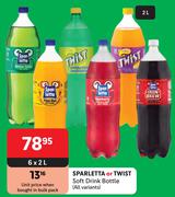 Sparletta Or Twist Soft Drink Bottle (All Variants)-6 x 2L