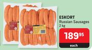 Eskort Russian Sausages-2Kg Each