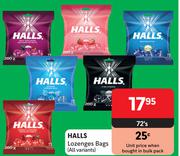 Halls Lozenges Bags (All Variants)-72's