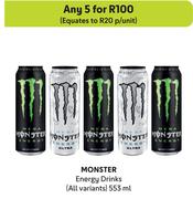 Monster Energy Drinks (All Variants)-For Any 5 x 553ml   