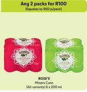 Rose's Mixers Cans (All Variants)-Any 2 x 6 x 200ml