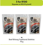 M Beef Biltong Traditional Stokkies-For 3 x 70g
