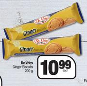 De Vries Ginger Biscuits-200g Each