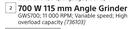 Bosch 700W 115mm Angle Grinder GWS700-Each