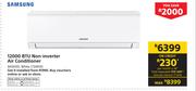 Samsung 12000 BTU Non Inverter Air Conditioner AR3000 (White)