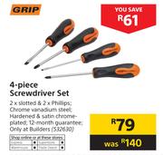 Grip 4 Piece Screwdriver Set