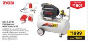 Ryobi 50L 1.5 kW Compressor With 5 Piece Kit AC2055K