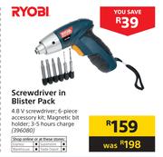 Ryobi Screwdriver In Blister Pack