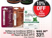 Softlips Lips Conditioner SPF20 2g /Tinted Lip Conditioner SPF15 2g Or Repair Lip Balm SPF15 4.2g-EA
