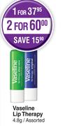 Vaseline Lip Threapy Assorted-For 1 x 4.8g