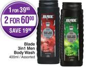 Blade 3 In 1 Men Body Wash Assorted-For 1 x 400ml