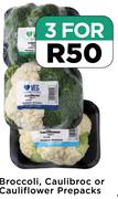 Broccoli, Caulibroc Or Cauliflower Prepacks-For 3