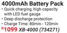 Ryobi 18V Li-Ion Cordless 4000 mAh Battery Pack XB-4000