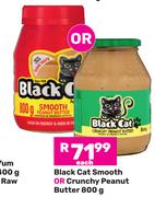Black Cat Smooth Or Crunchy Peanut Butter-800g Each