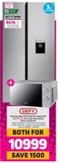 Defy Side By Side F740 WD M Fridge DFF447 Plus 20L Solo Microwave Silver DMO381-For Both