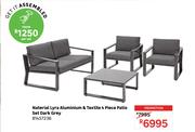 Naterial Lyra Aluminium & Textile 4 Piece Patio Set Dark Grey 8145726