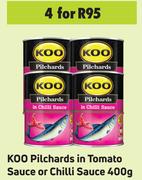 Koo Pilchards In Tomato Sauce Or Chilli Sauce 400g- For 4