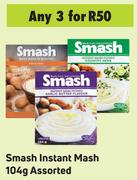 Smash Instant Mash 104g Assorted- For Any 3