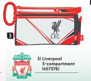 Liverpool 3 Compartment Pencil Case 457376-Each