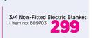 Pure Pleasure 3/4 Non-Fitted Electric Blanket 609703
